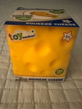 NWT Toymendous Squeeze Cheese Jumbo Squishy Yellow Sensory Fidget Toy
